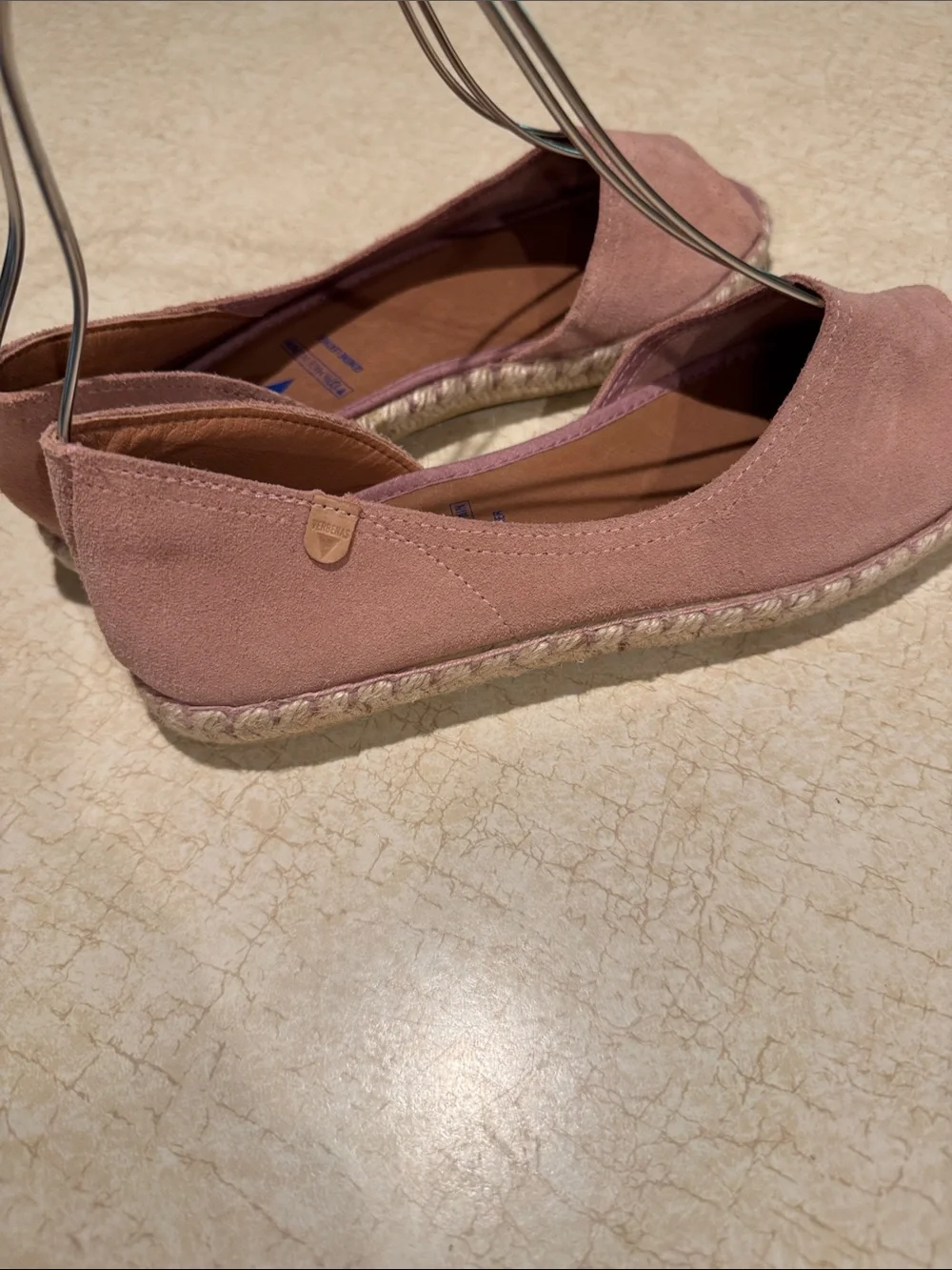 Women's Suede Open-Toe Espadrille Wedge - Dusty Rose